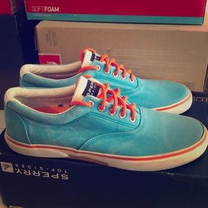 Sperry Top-Sider Halyard LL Blue Orange Rare US10